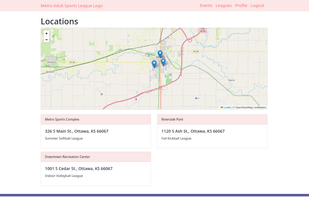View all active league locations at a glance. Easily manage and visualize where your games and events are happening.