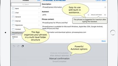 iPad App - Main program window