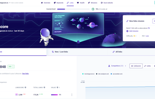 Inside the app: Links section where you can see new and lost links and all links pointing to you and your competitors websites