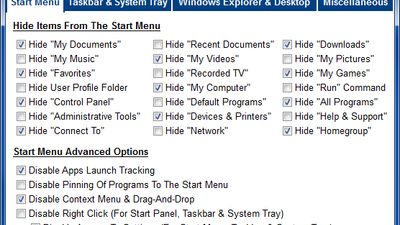 Start Menu Section
