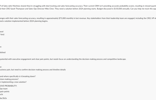 Immediate deal creation, using natural language.  Immediately starts coaching when the deal is created.