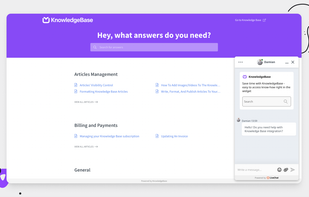 KB from the guest/customer side + KnowledgeBase booster inside chat widget