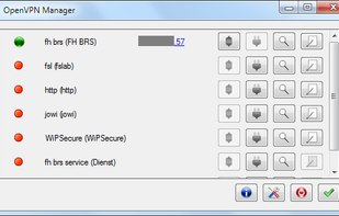 main window, displays all OpenVPN configurations
