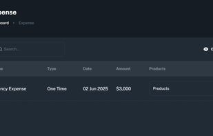 Expense tab to book indirect expenses like retainer fee, payroll of shop manager etc