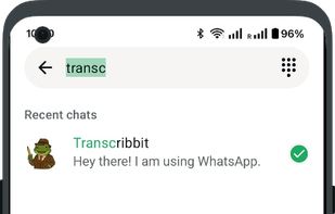 Find Transcribbit Contact and Hit Send