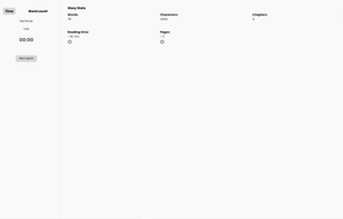 Storywriter Pro - stats & sprints page