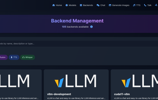 Backend Gallery (Install/Manage: backends, like: llama.cpp, kokoro, transformers, etc...)