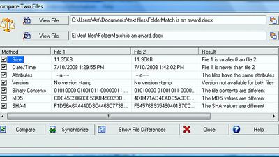 Compare two files