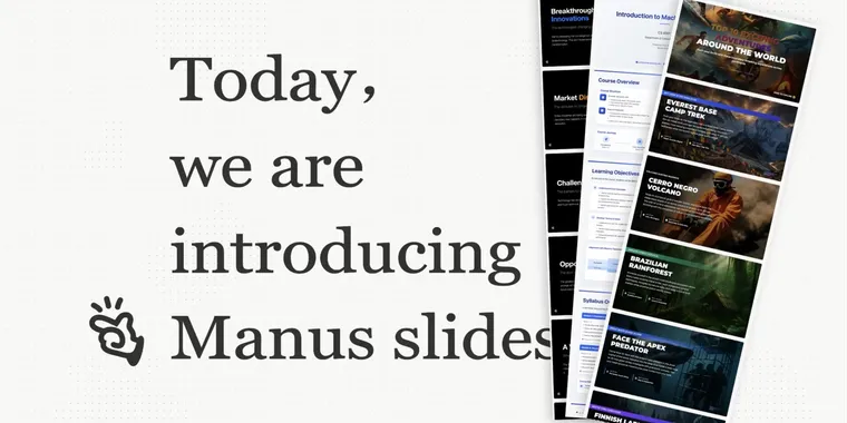 Manus slides debuts for instant AI-powered presentation creation image