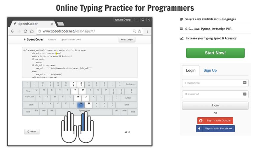 Speedcoder online typing practice for programmers alternativeto