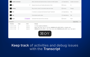 Keep track of activities and debug issues?with the Transcript
