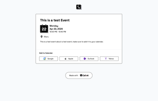 Cal.et - Free Alternative to AddEvent, EvenTable, eCal.com