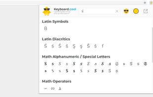 Extension - searching for variants of the letter "s"