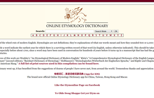 Online Etymology Dictionary screenshot 1