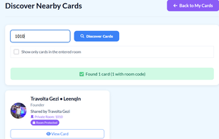 Discovery of cards broadcasted on local WiFi network.