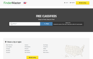 FinderMaster Classifieds Homepage