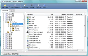 Blue Mirror CD/DVD Indexer screenshot 1