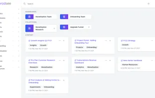 Share links to documents and organise them in collections and even create dashboards