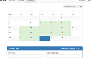 Schedule lunch menu signage with a dedicated interface.