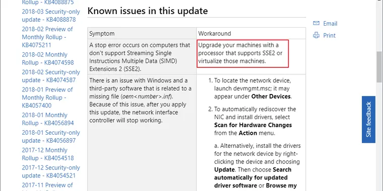 Windows 7 has quietly dropped support for CPUs without SSE2 compatibility image