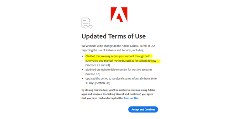 Adobe faces backlash over new Photoshop TOS granting unlimited access to user projects image