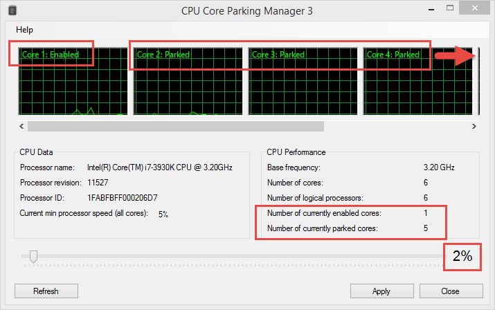 ParkControl – Tweak CPU Core Parking and More