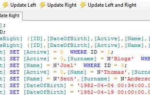 Example script generated by Table Diff.