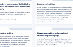 Examples of topics and essays