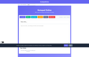 Anotepad Online screenshot 1