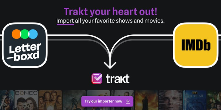 Trakt introduces importer for IMDB and Letterboxd image