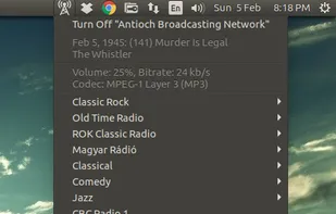 Radiotray-NG screenshot 1