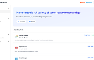 Hamstertools Home, display all trending tools