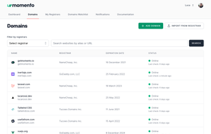 Momento Domains screenshot 1