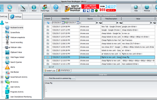Main Free Keylogger window
