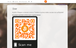 Donation page with scanneable QR code