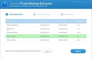 Jihosoft iPhone Backup Extractor screenshot 3