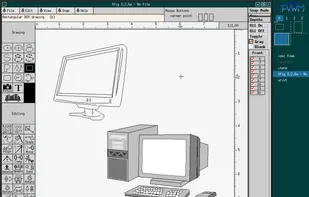 Library - two drawings imported - rectangle tool selected