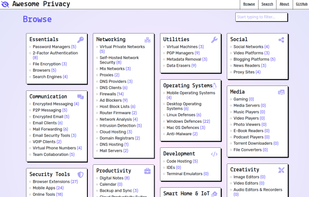 Browse all categories and sections