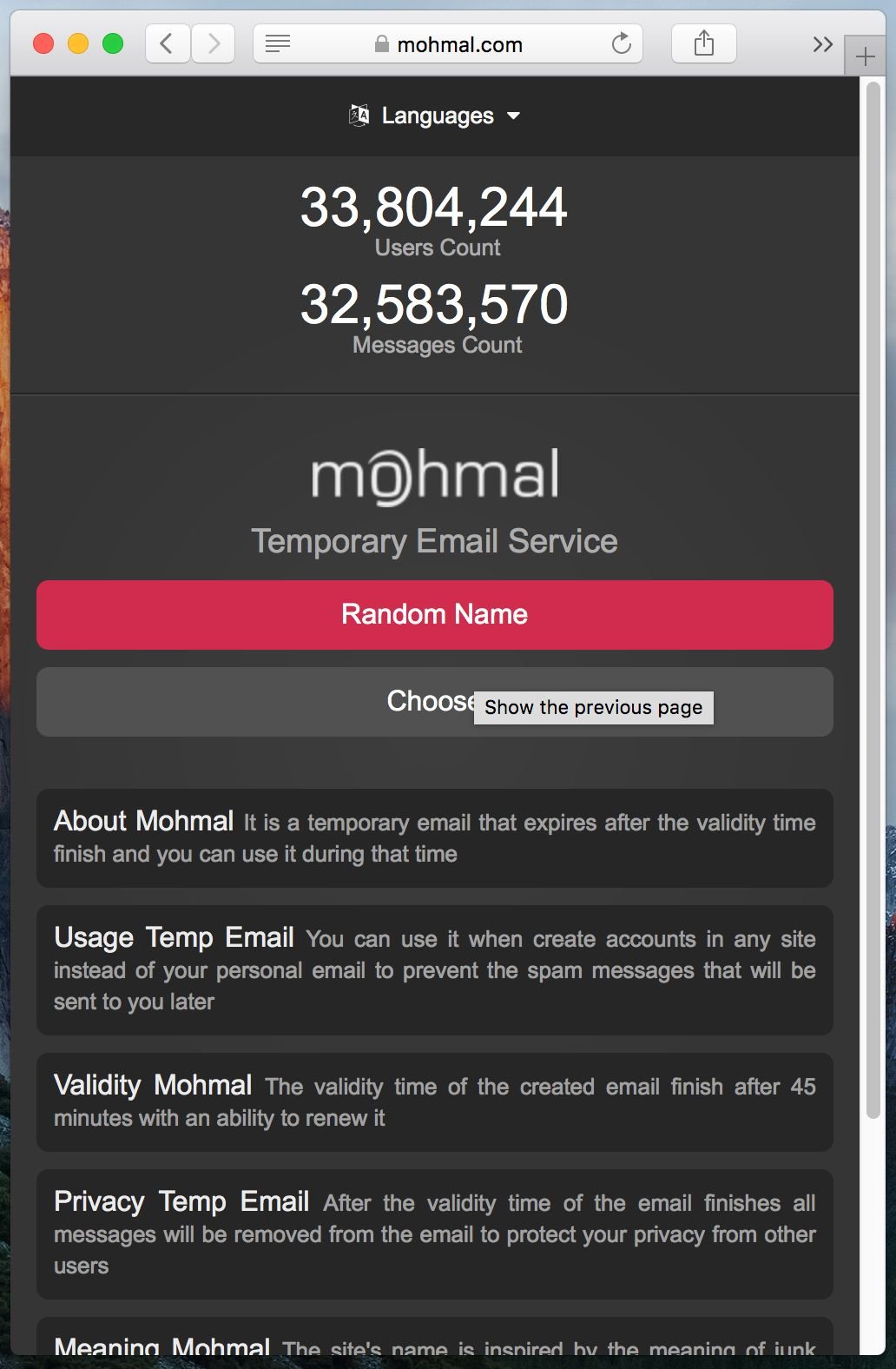 Mohmal: Temporary email service, provides a disposable email by one click |  AlternativeTo