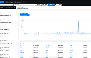 Full text search across filings