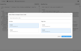 Browser tabs comparison