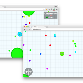 A clone of the game Agar.io used for this research. The player has one