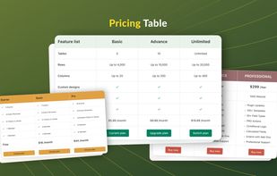 Create various types of pricing table according to your product pricing