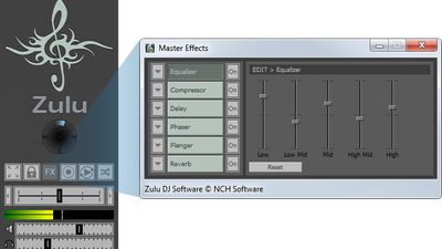 Zulu DJ Mixing Software -
 Master Effects Screen
