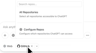 ChatGPT now analyzes GitHub repositories with deep research agent image