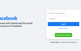 Facebook new login page