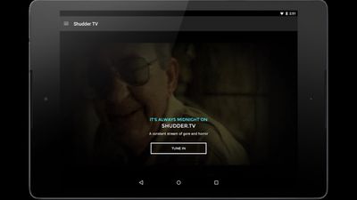 Shudder on an Android tablet