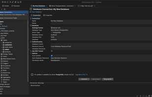Creating a new database connection