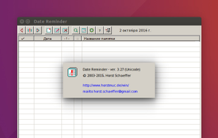 Date Reminder running in Wine on Ubuntu