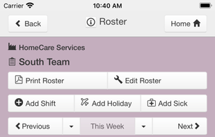 WorkRoster Mobile Roster App screenshot